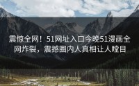 震惊全网！51网址入口今晚51漫画全网炸裂，震撼圈内人真相让人瞠目