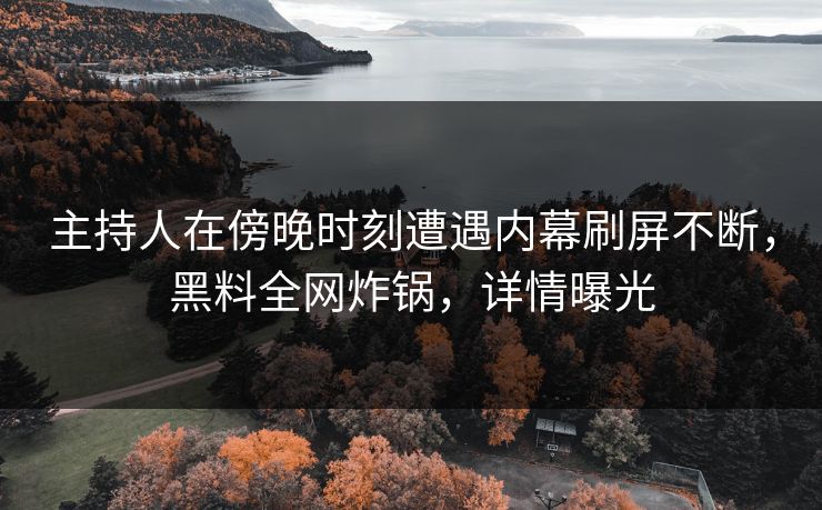 主持人在傍晚时刻遭遇内幕刷屏不断，黑料全网炸锅，详情曝光